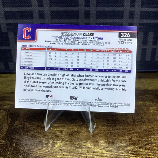 2025 Topps Series 1 #326 Emmanuel Clase Rainbow Foil Guardians