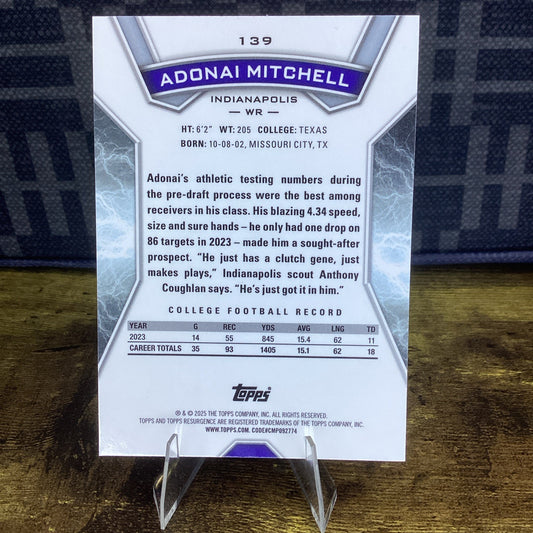 2024-25 Topps Resurgence #139 Adonai Mitchell Blue Orange Disco Rookie Colts RC