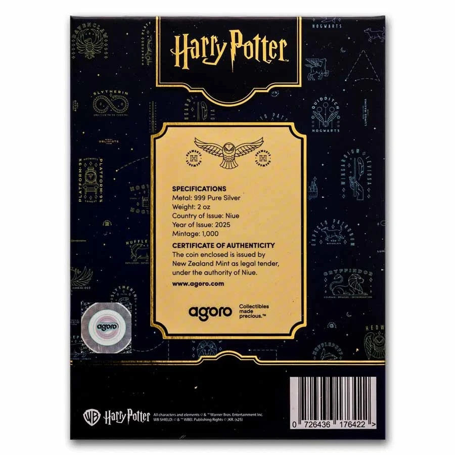 2025 Agoro Harry Potter and the Chamber of Secrets 2 oz Colorized Silver Coin