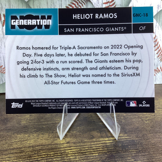 2022 Topps Chrome Update Series - Generation Now #GNC-18 Heliot Ramos (RC)