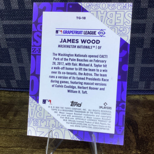 2025 Topps Series 1 #TG-18 James Wood Grapefruit League RC Rookie