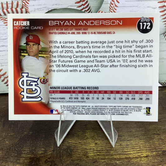2010 Topps Chrome - Bryan Anderson #172 (RC) Signature - St Louis Cardinals