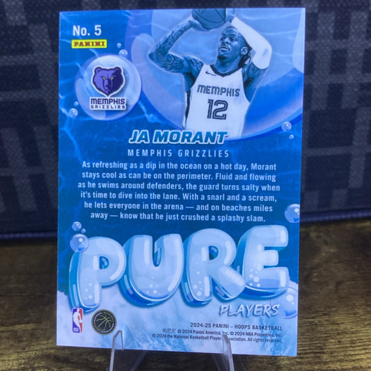 2024-25 Panini NBA Hoops Ja Morant #5 Pure Players Winter Memphis