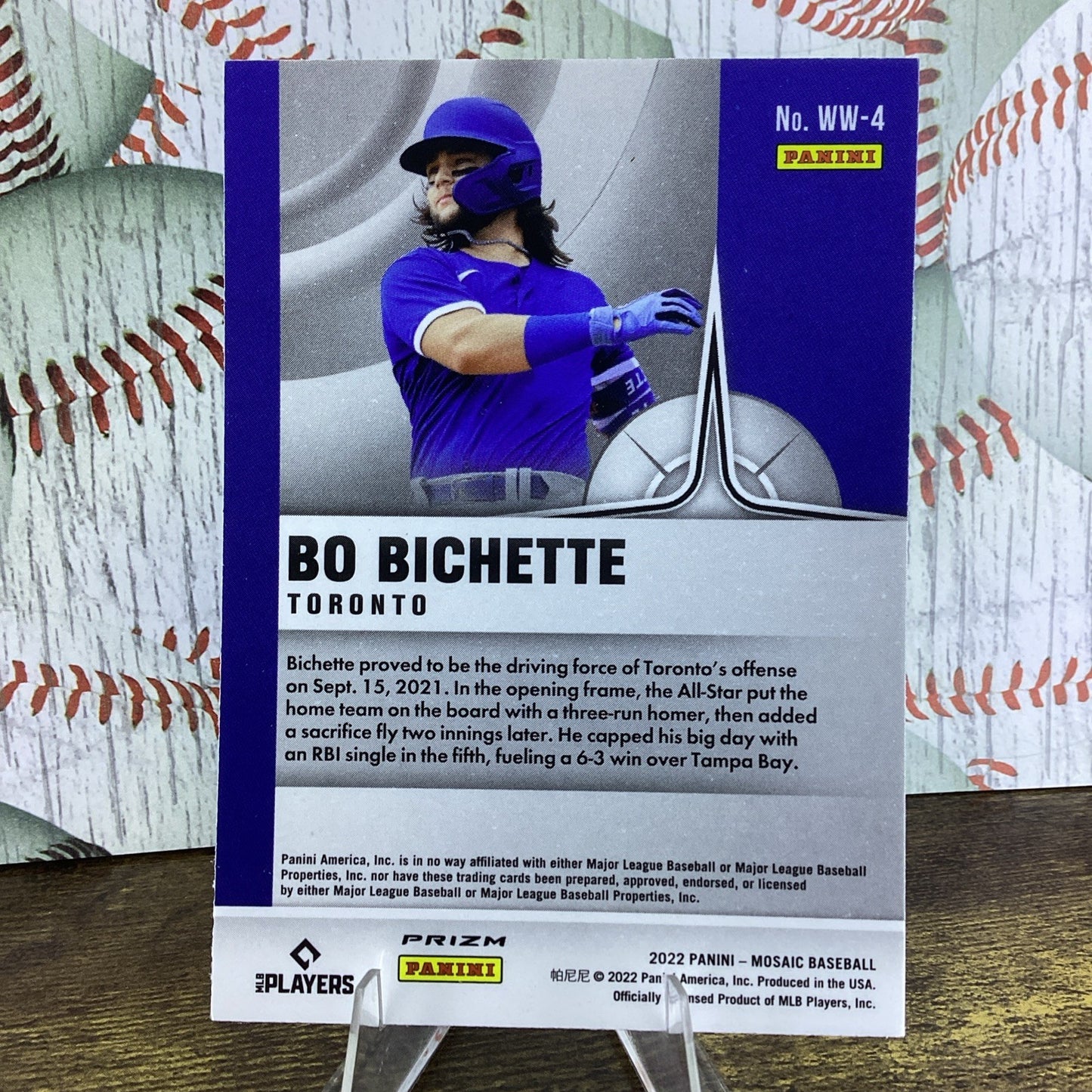 2022 MOSAIC BASEBALL WILL to WIN Bo Bichette #WW-4 GREEN PRIZM Blue Jays