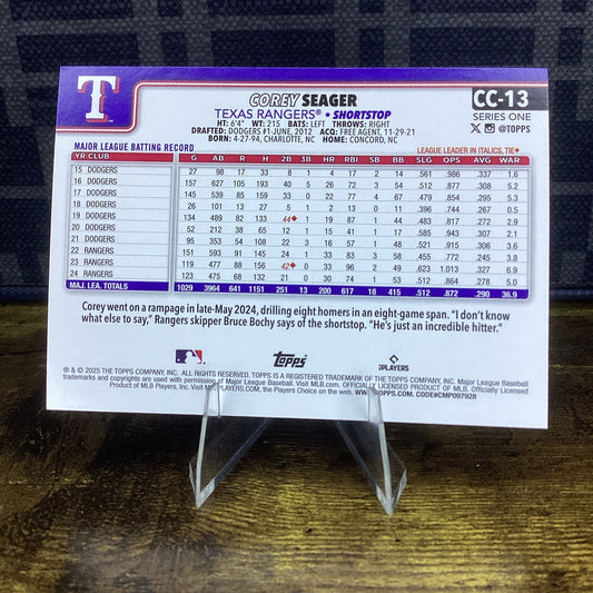2025 topps series 1 corey seager Companion Card #CC-13