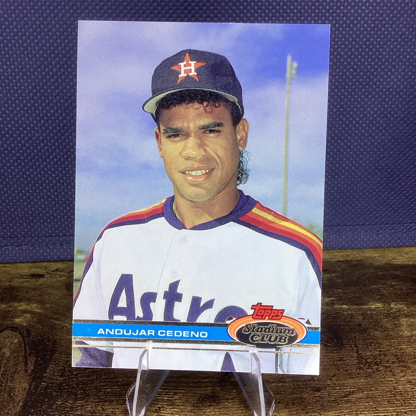 1990 Topps Debut Andujar Cedeno Baseball Card Stadium Club Houston Astro # 476