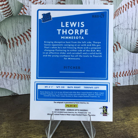 2020 Donruss Optic Rated Rookie Autograph Lewis Thorpe Minnesota Twins #RRS-LT