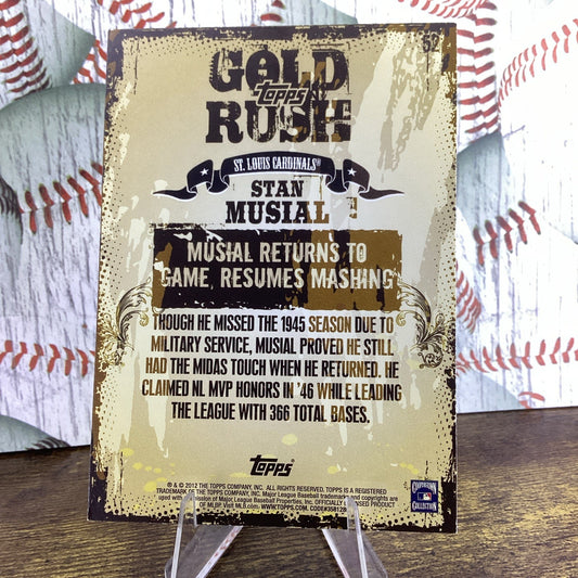 2012 Topps #52 Stan Musial Gold Rush Wrapper St Louis Cardinals Card