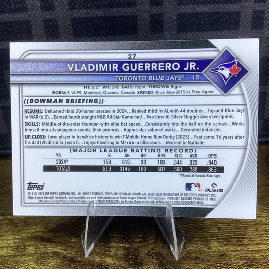 2025 Bowman Mega Box Chrome Mojo Refractor Vladimir Guerrero Jr #27