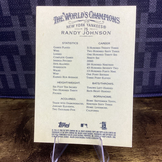 2006 Topps Allen & Ginter #75 Randy Johnson BASEBALL Card