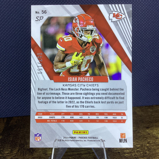 Isiah Pacheco 2023 Panini Phoenix Lava /150 #56 Kansas City Chiefs