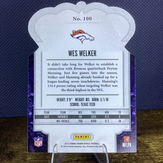 Wes Welker 2013 Panini Crown Royale Football Bronze Card #100 299/299