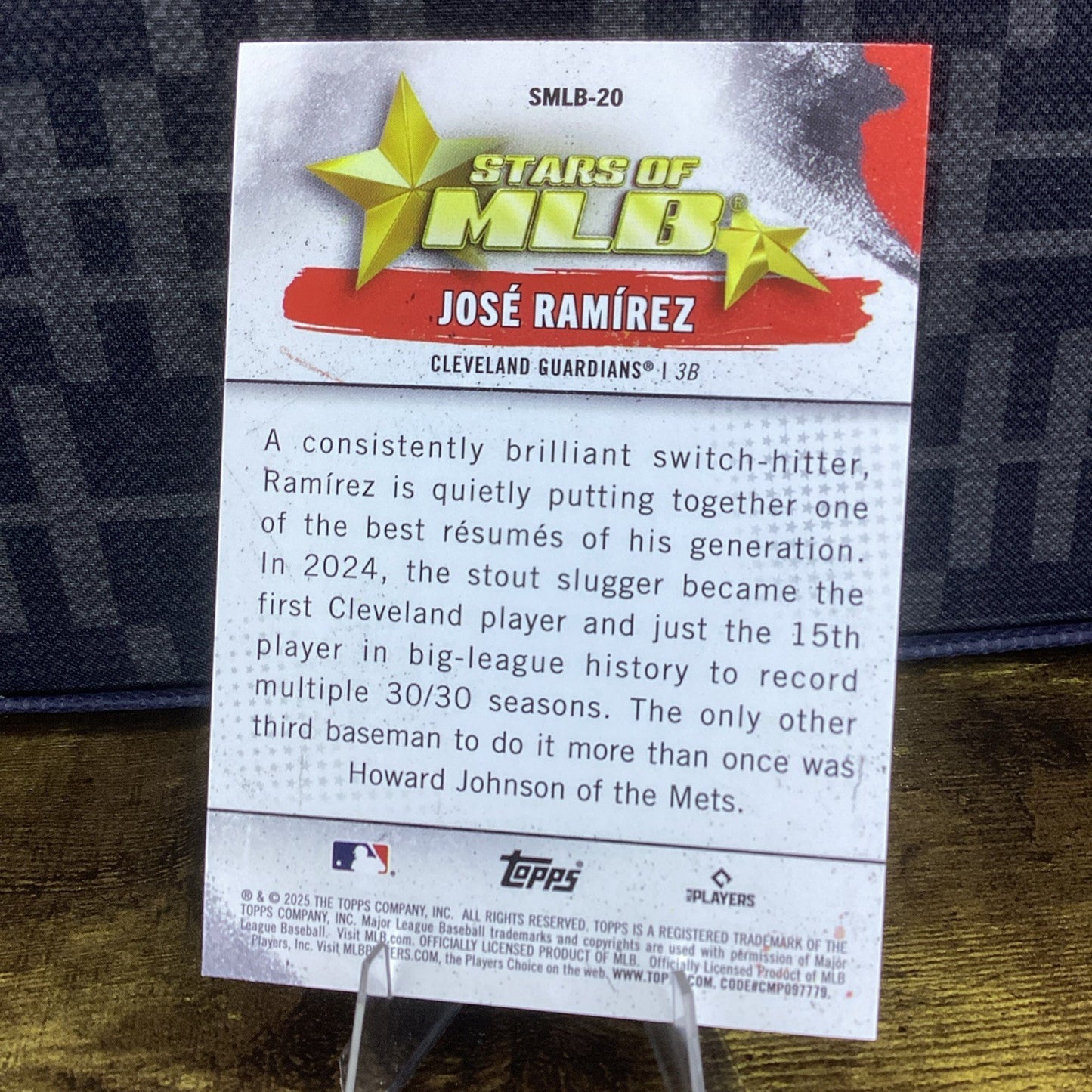 2025 Topps Series 1 JOSE RAMIREZ Stars Of MLB GUARDIANS #SMLB-20