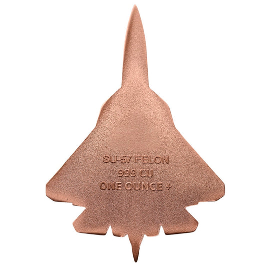 Russian SU 57 Felon Jet Shaped 1 oz Copper Metal
