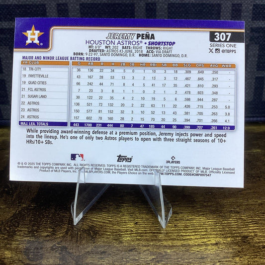 2025 Topps Series 1 - Jeremy Pena #307 Rainbow Foilboard FREE SHIPPING