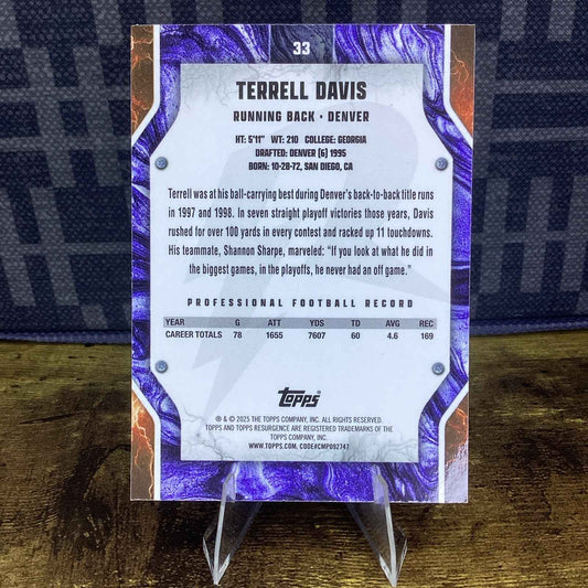 TERRELL DAVIS 2025 Topps Resurgence YELLOW WAVE REFRACTOR ~ Broncos #'d /225