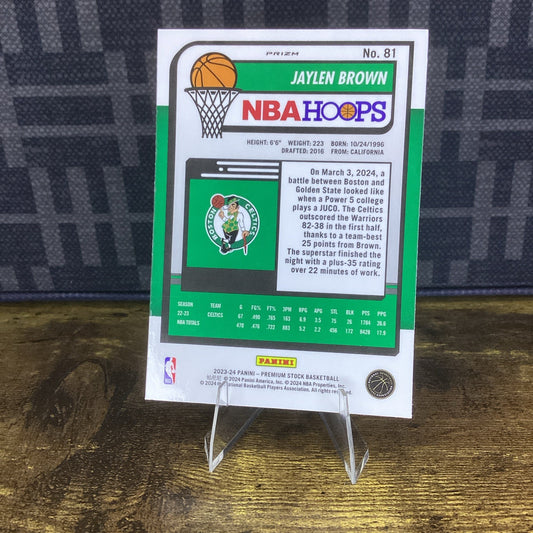 Jaylen Brown Celtics 203-24 Panini NBA Hoops Premium Stock Silver Ice #81