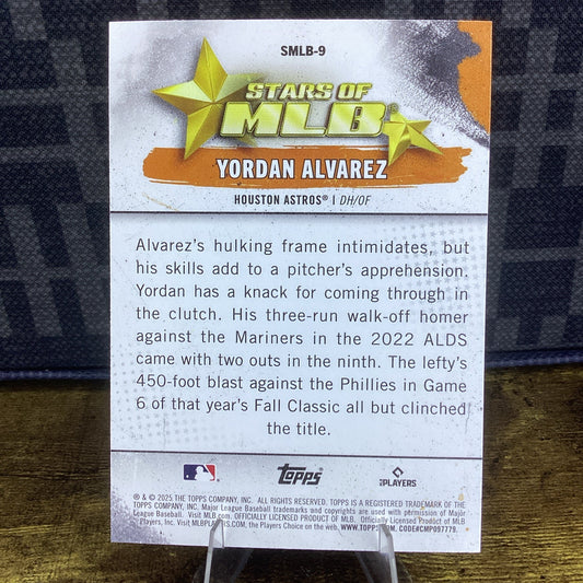 2025 Topps Baseball Stars of MLB #SMLB-9 - Yordan Alvarez - Houston Astros