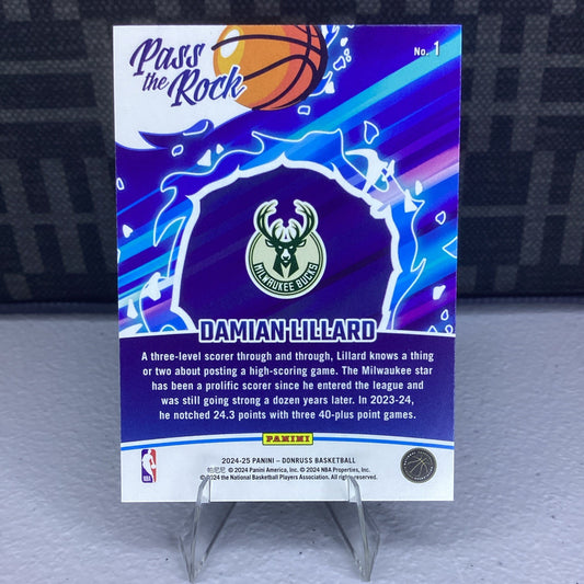 2024-25 Panini NBA Donruss Edition Pass The Rock Insert Sp Damian Lillard