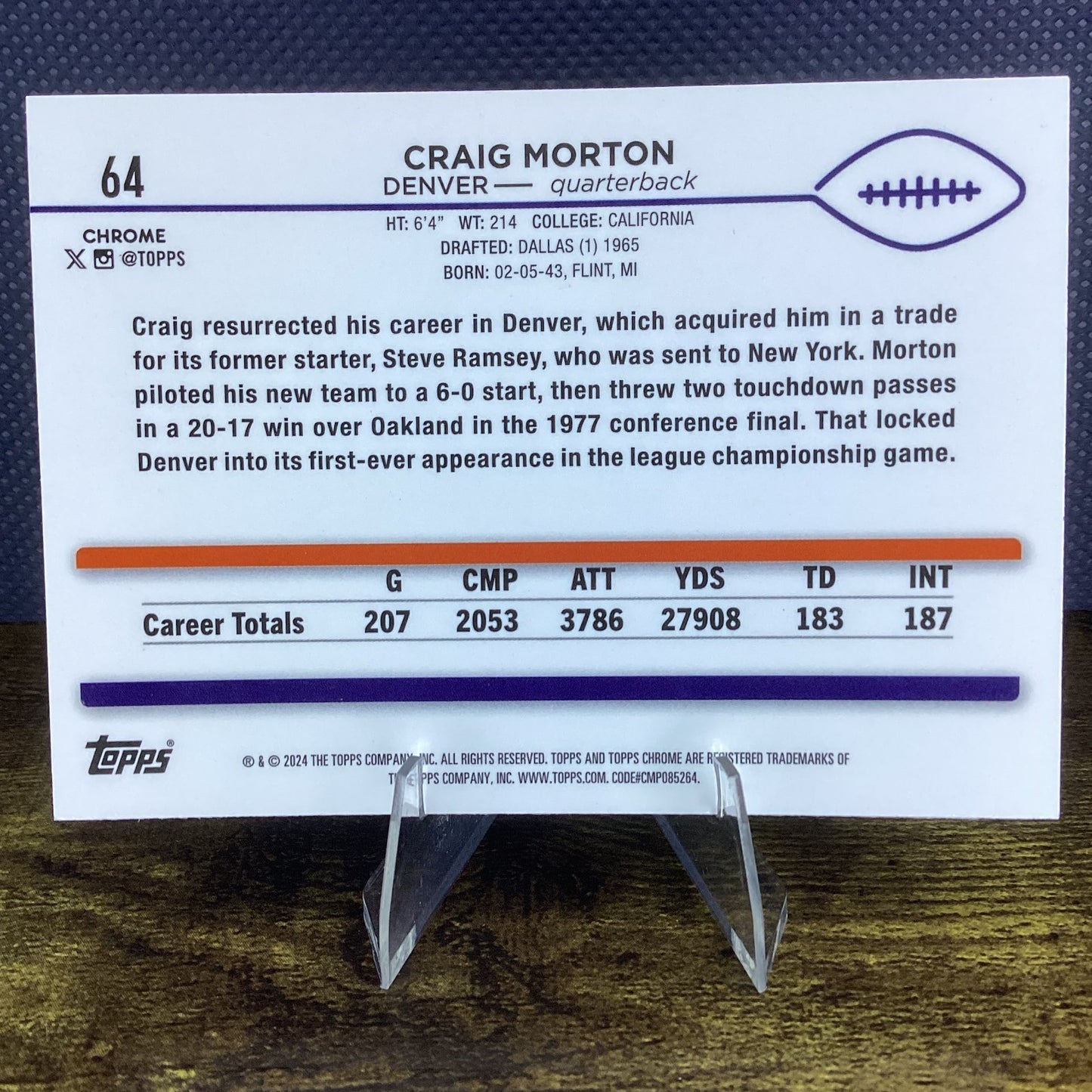 2024 Topps Chrome - Craig Morton #64 X-Fractor
