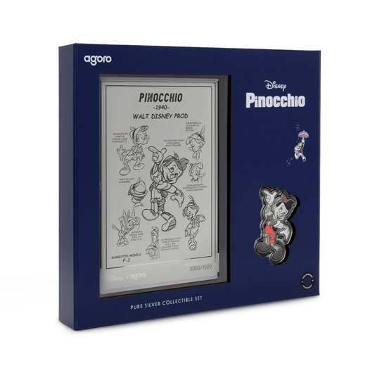 2026 Agoro Disney Pinocchio 3/4oz Silver Coin + 5g Silver Foil Boxed Set NEW