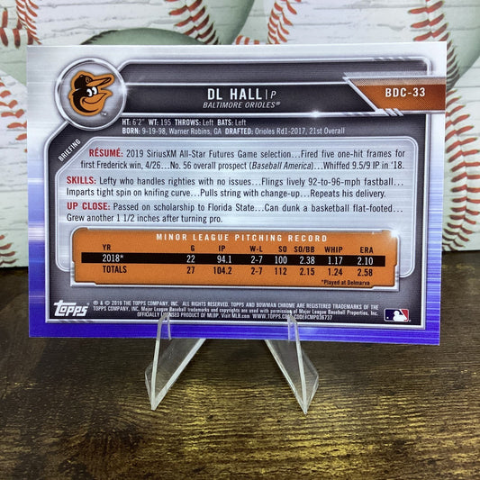 2019 TOPPS BOWMAN CHROME DL HALL - HOUSTON ORIOLES - BDC-33