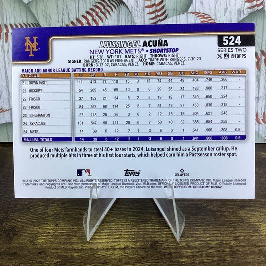 2025 Topps Series 2 LuisAngel Acuna RC Holo Foil SP Mets Patterened Foilboard
