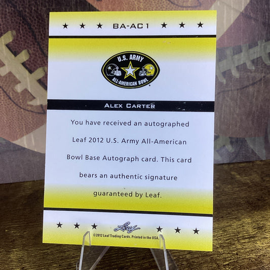 ALEX CARTER Stanford Cardinals / Detroit Lions - 2012 Leaf Army AUTOGRAPH RC