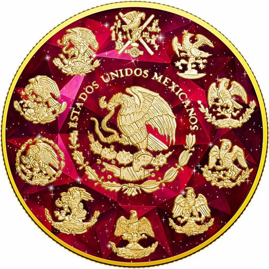 2024 Mexico Libertad 4 Rarest Precious Stones Red Beryl Edition 1 oz Silver Coin