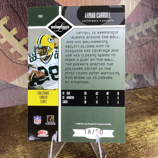 2004 Leaf Limited Rookie Spotlight Silver /50 Ahmad Carroll #151 Rookie RC
