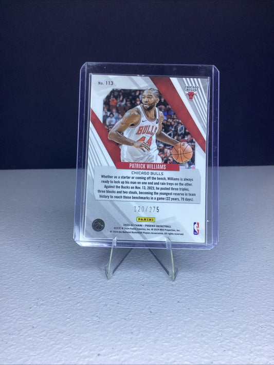 202-24 Panini Phoenix Patrick Williams Red Cracked Ice /275 #113 Chicago Bulls