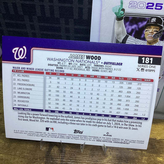 James Wood - 2025 Topps Series 1 Oversized Rookie - Washington Nationals