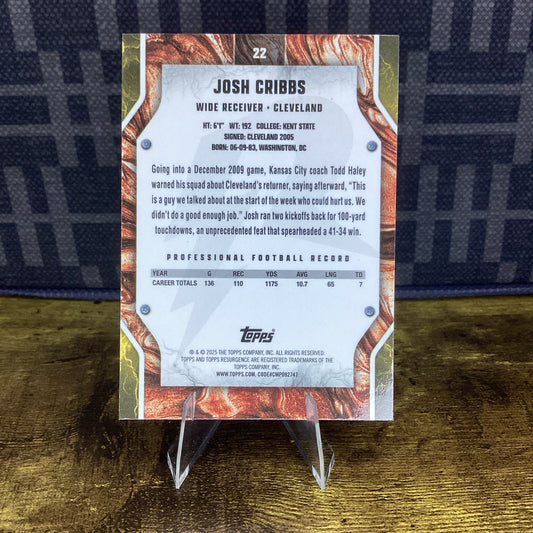 Josh Cribbs Prism Refractor 2024 Topps Resurgence #22 Cleveland Browns