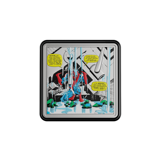 2025 Agoro Marvel Spider-Man Iconic Moments Spider-Man Finds Strength 1oz Silve