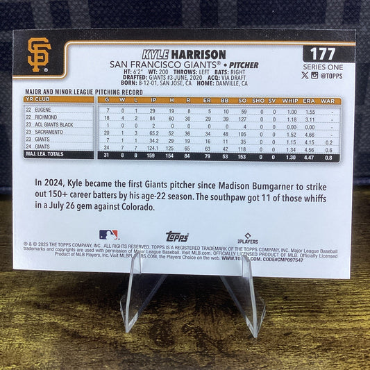 2025 Topps Kyle Harrison Future Stars Foilboard Mega Box Exclusive SP Giants