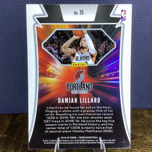 2019-20 Panini Prizm Far Out! Silver Prizm Damian Lillard #15
