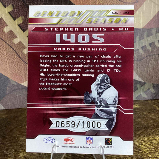 2001 Quantum Leaf Century Season /1000 Stephen Davis #CS-39