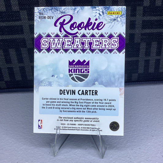 2025 Panini Hoops - Rookie Sweaters Devin Carter #RSW-DEV (MEM)