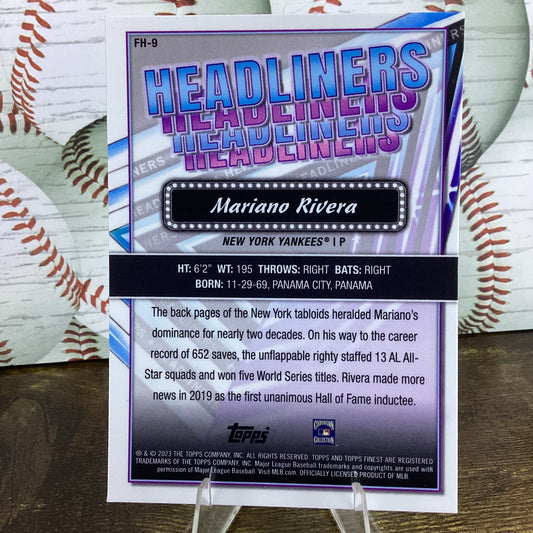 2023 Topps Finest - Finest Headliners Mariano Rivera #FH-9