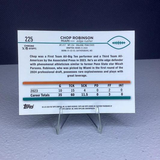 2024 Topps Chrome #225 Chop Robinson X-Fractor