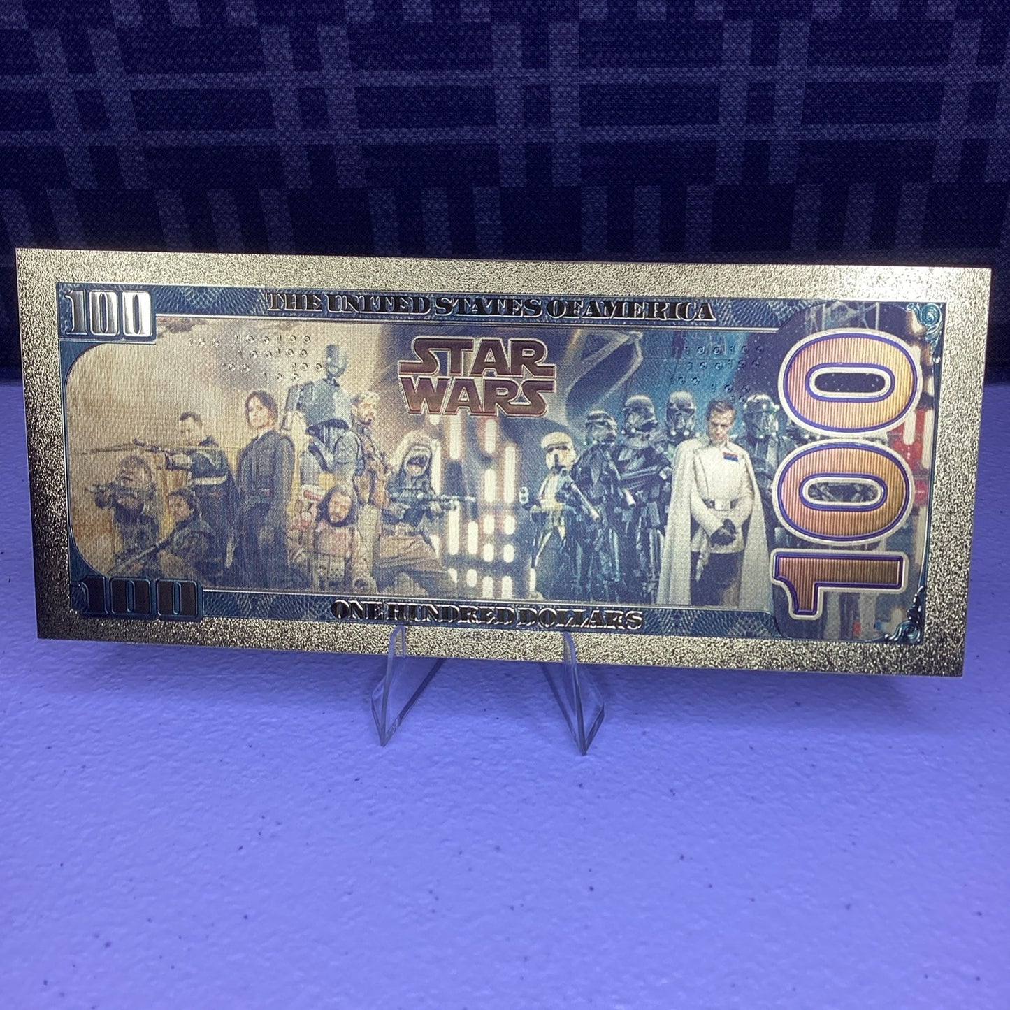 24k Gold Plated - Qui-Gon Jinn - Star Wars Banknote Novelty Collectible