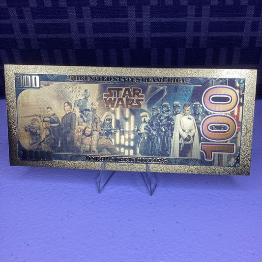 24k Gold Plated - Qui-Gon Jinn - Star Wars Banknote Novelty Collectible