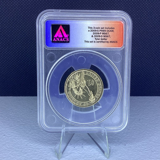 2009 D- ANACS MS67 JOHN TYLER PRESIDENTIAL DOLLAR #4147