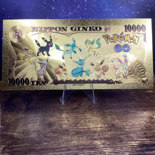 24K Gold-Plated Foil Note Currency Bill Paper Money Novelty POKEMON SLVEON