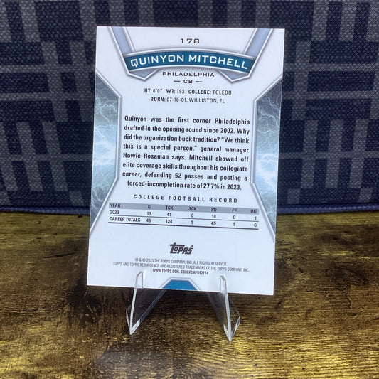 Quinyon Mitchell Rookie 2024 Topps Resurgence Blue & Orange Spark-#178 Eagles RC