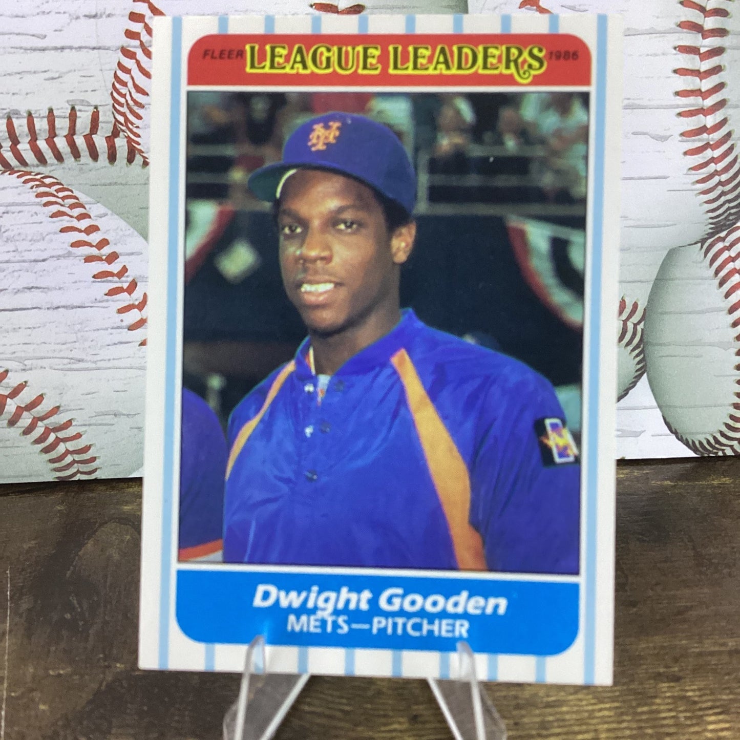1986 Fleer Major League Leaders - Dwight Gooden #16 - Mets