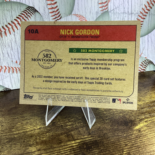 2022 Topps 582 Montgomery Club Set 1 Lost Design Nick Gordon RC ROOKIE CARD #10A