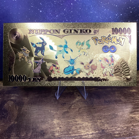 24K Gold-Plated Foil Note Currency Bill Paper Money Novelty POKEMON EEVEE