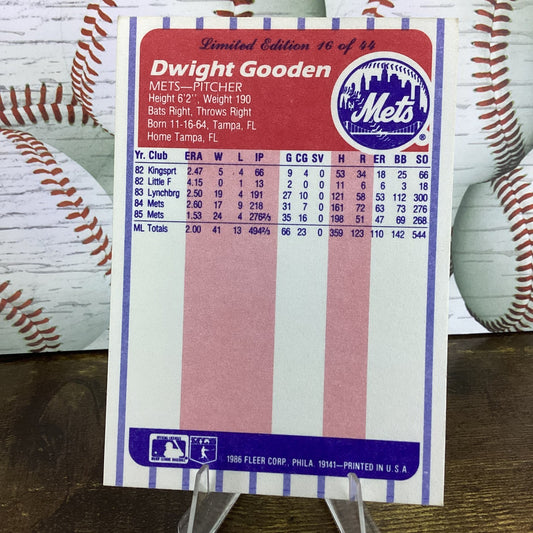 1986 Fleer Major League Leaders - Dwight Gooden #16 - Mets