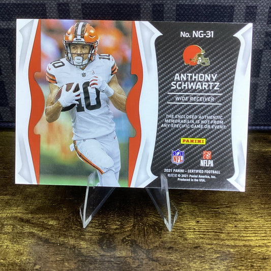 2021 Certified New Generation Jerseys Red Anthony Schwartz Browns WR #'d 094/125